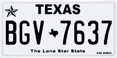 TX license plate BGV7637