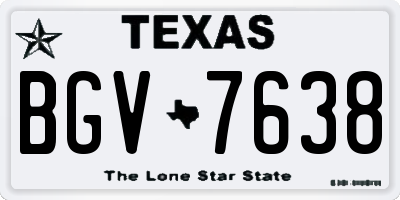 TX license plate BGV7638