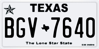 TX license plate BGV7640