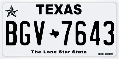 TX license plate BGV7643