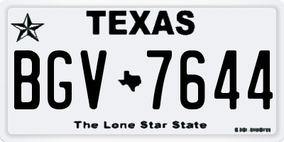 TX license plate BGV7644