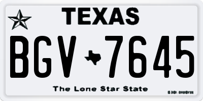 TX license plate BGV7645