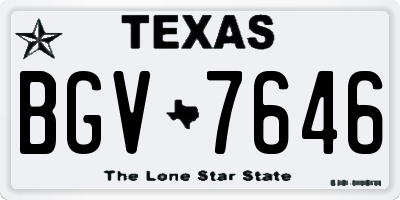 TX license plate BGV7646