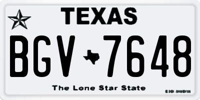 TX license plate BGV7648