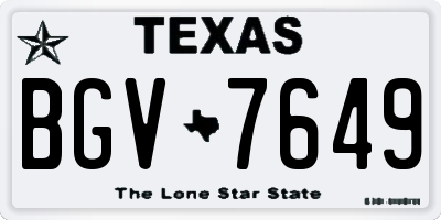 TX license plate BGV7649