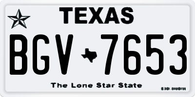 TX license plate BGV7653
