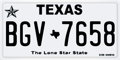 TX license plate BGV7658