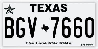 TX license plate BGV7660