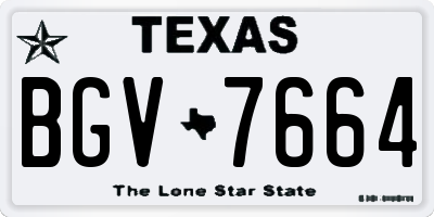TX license plate BGV7664