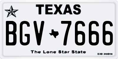 TX license plate BGV7666