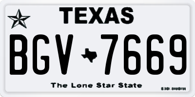 TX license plate BGV7669