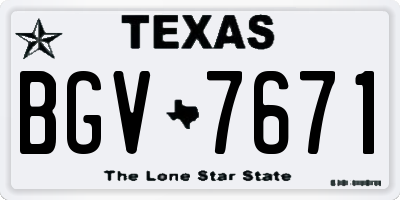 TX license plate BGV7671