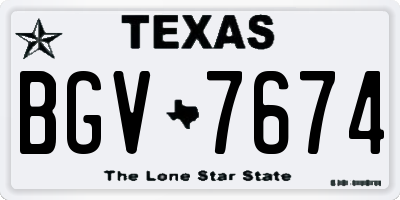 TX license plate BGV7674