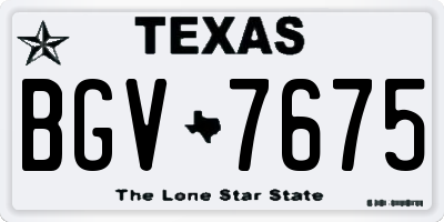 TX license plate BGV7675
