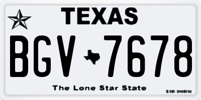 TX license plate BGV7678
