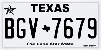 TX license plate BGV7679