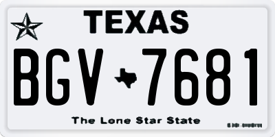 TX license plate BGV7681