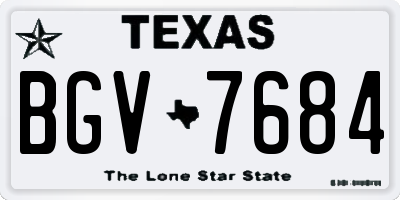 TX license plate BGV7684