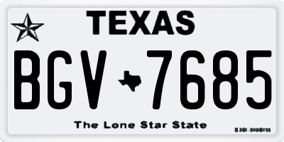 TX license plate BGV7685