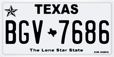 TX license plate BGV7686