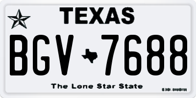 TX license plate BGV7688