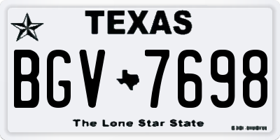 TX license plate BGV7698