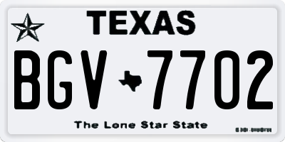 TX license plate BGV7702