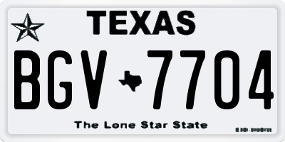 TX license plate BGV7704