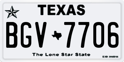 TX license plate BGV7706