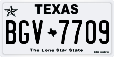 TX license plate BGV7709