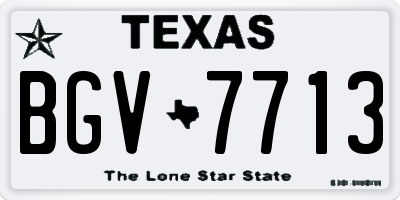 TX license plate BGV7713