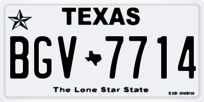 TX license plate BGV7714