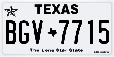 TX license plate BGV7715