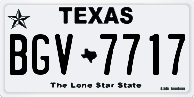TX license plate BGV7717