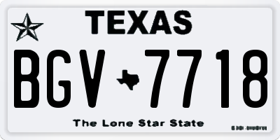 TX license plate BGV7718