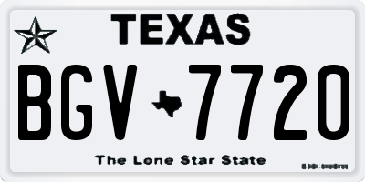 TX license plate BGV7720