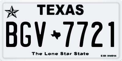 TX license plate BGV7721