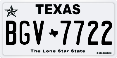 TX license plate BGV7722