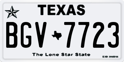 TX license plate BGV7723