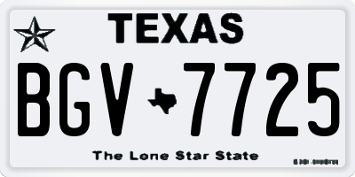 TX license plate BGV7725