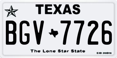 TX license plate BGV7726