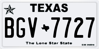 TX license plate BGV7727