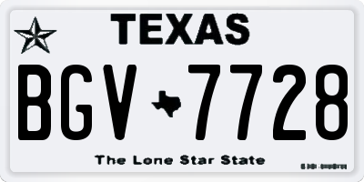 TX license plate BGV7728