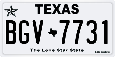 TX license plate BGV7731