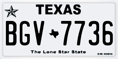 TX license plate BGV7736
