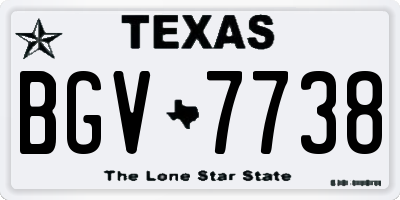 TX license plate BGV7738