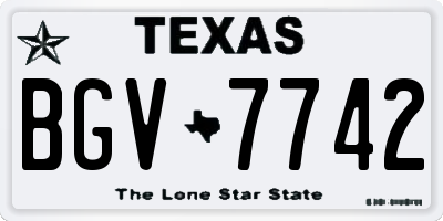 TX license plate BGV7742