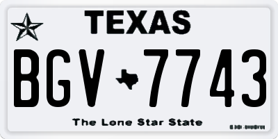 TX license plate BGV7743