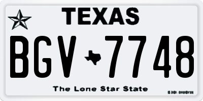 TX license plate BGV7748