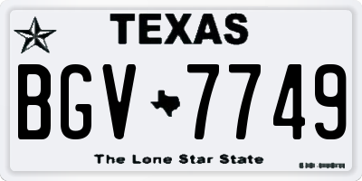 TX license plate BGV7749